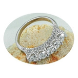 Anillo Corona Elegante Regalo Dama Mama Oro Blanco 18k