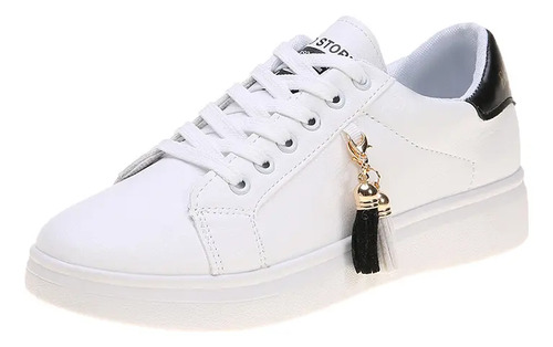 Zapatos/tenis Blancos Casuales De Suela Gruesa Para Mujer