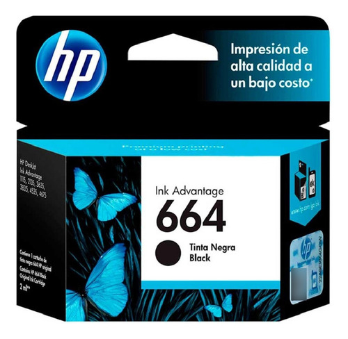 Cartucho De Tinta Hp 664 Negra Original F6v29al