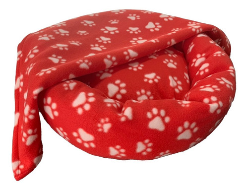 Cama Para Mascota Antiestres 60cm Incluye Manta Rojo