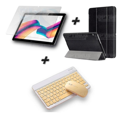 Combo Vidrio  Plastico Protector Y Teclado Para Huawei T5-10