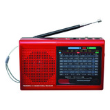 Supersonic 9 Band Bluetooth Radio Con Am/fm Y Sw1-7, Rojo (s