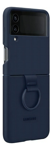 Funda Samsung Silicone Cover With Ring Navy Con Diseño Lisa Para Samsung Galaxy Z Flip4 Por 1 Unidad