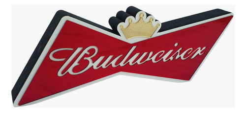 Letreiro Budweiser 3d Espelhado Decorativo 35cm