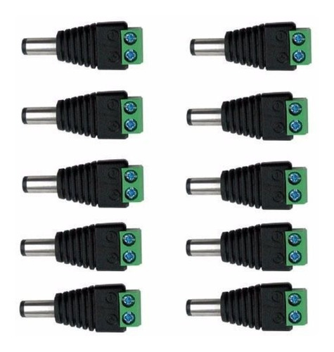 Pack X10 Conector Macho De Poder Dc Cámaras