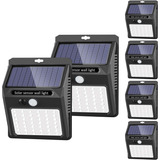 Pack 6 Aplique Lampara Solar Con Sensor Pared Muro Exterior 