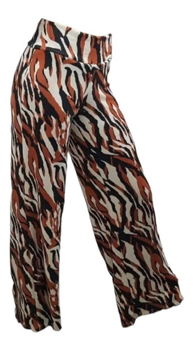 Pantalon Palazzo De Lanilla Estampado Tiro Alto Stampa Woman