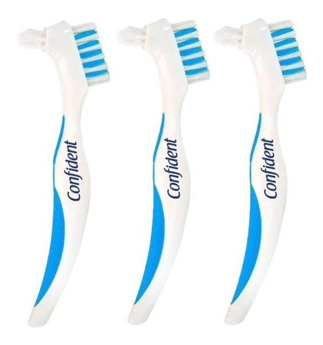 Kit De 3 Cepillos Dentales Para Dentadura Confident