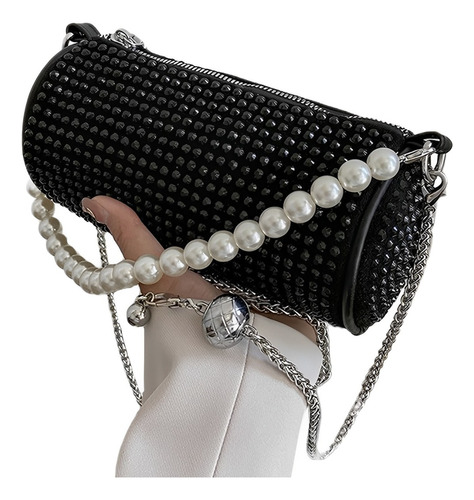 Bolso Bandolera Con Estrás Perlas Brillantes Elegante Fiesta