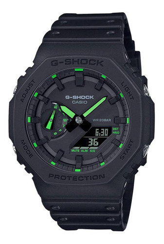 Relógio Casio G-shock Unissex Anadigi Verde Ga-2100-1a3dr