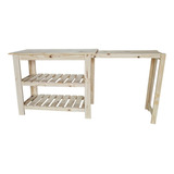 Mesa De Arrime 100 Cm 2 Estantes Lateral Extensible