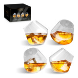 Vasos De Vidrio Para Whisky Inclinados 4pz 325ml 