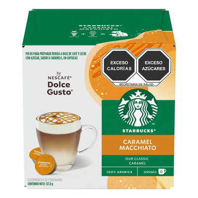 Starbucks By Nescafé Dolce Gusto Sabor Caramel Macchiato Caja de 12 Cápsulas, 127.8g | MercadoLibre