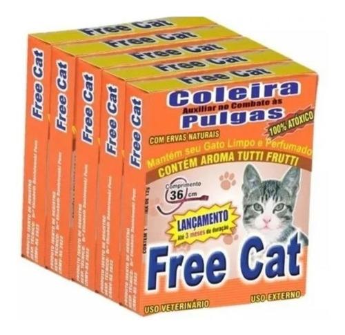 6 Coleira Anti Pulgas Para Gatos - Free Cat 100% Natural