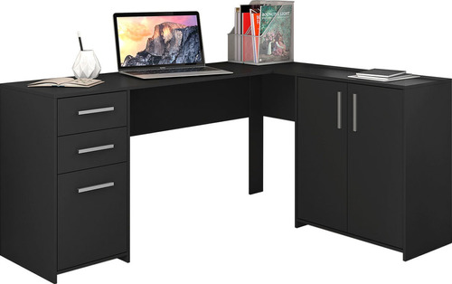 Mesa Para Computador Office Legna Preto - Moveisaqui