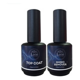 Removedor De Gel Esmalte Unha Lirió 15ml + Top Coat Selante 