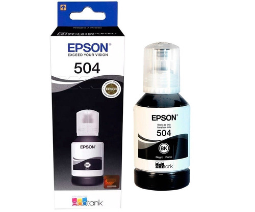 Botella Tinta Epson 504 T504120 127ml Negra Imp L4150 L4160