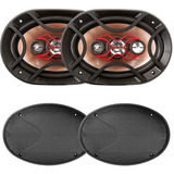 Par Alto Falante Automotivo Bravox 69 6x9 140 Rms  + Tela 69