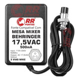 Fonte Ac 17,5v Para Mesa Mixer Behringer Pro Mixer Dx100