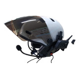 Capacete Com Fonia Dupla  E Bluetooth  Viseira De Paramotor.