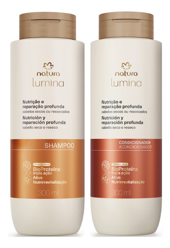 Natura Lumina Shampoo + Condicionador 300ml Cd Cabelos Secos