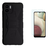 2 Micas + 1 Funda Uso Rudo + Clip Para Xiaomi Redmi A2 2023