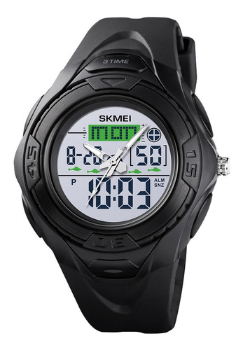 Reloj Hombre Skmei 1539bk Analogico Digital Alarma Cronometro Fecha Dia Retroiluminado - Color Negro