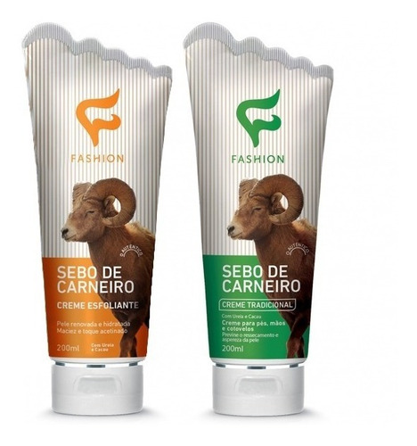 6 Creme Sebo De Carneiro Tradicional + 6 Esfoliante Fashion