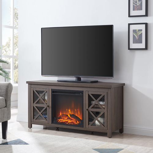 Henn&hart Soporte De Tv Rectangular Con Chimenea De Lena Par