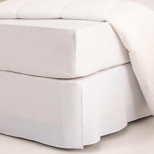 Cubresommier Con Tablas Pique King Size Blanco