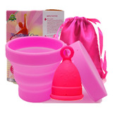 Copa Menstrual Anillo Certificada Y Vaso Esterilizador. Color Rosas