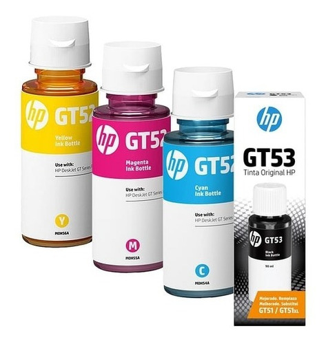 Kits Botella Tinta Hp Gt53 Gt52 Ngo/cyan/mag/ama Original Kt