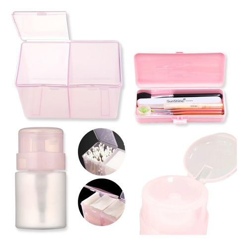 Combo X3 Organizador Porta Wipes Dosificador Manicuria Uñas