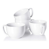 Juego De Tazas De Café Gigantes De Porcelana Blanca De 4 A 1