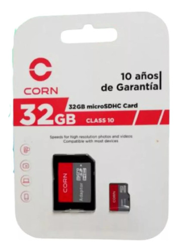 Memoria Micro Sd Corn 32gb  Clase 10  80mbs + Adaptador Sd