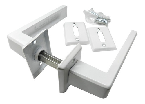 Manija Picaporte Aluminio Biselada Blanca Puerta Reforzada