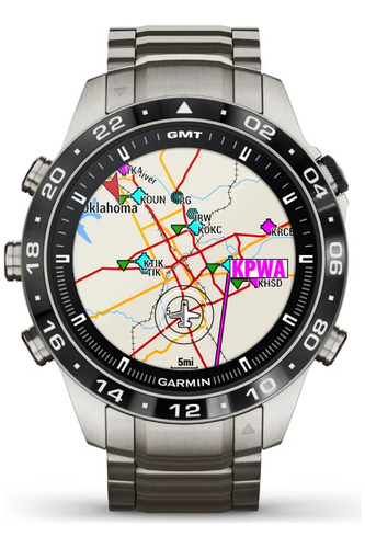 Smartwatch Marq Aviator Gen 2 Reloj Aeronautico Mapa Musica Color De La Caja Negro Color De La Malla Plateado Color Del Bisel Plateado