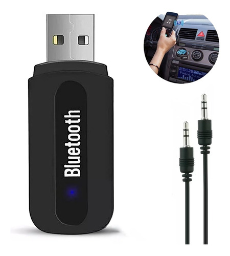 Receptor Bluetooth Auxiliar Usb Auto Coche Toma 3.5mm Aux