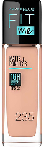 Base Líquida Maybelline Fit Me Matte + Poreless Fps 22 30ml Tono 235 Pure Beige