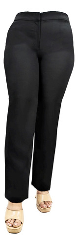 Pantalon De Vestir, Negro, Tallas Plus