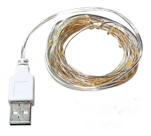 Usb Guirnalda Luces 3 Metros Calidas Alambre Tira Led