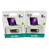  Usb 8gb Marca Weibo Metálica Wb 001