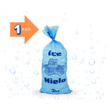 1 Kilo Bolsa De Hielo Impresa Para 3 Kg Azul