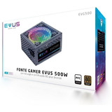 Fonte Evus Evg500 Gamer 500w 80 Plus Bronze Led Rgb Pfc