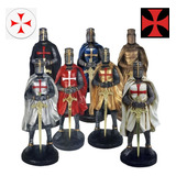 Kit Com 5 Cavaleiro Ordem Templário Guerreiro Medieval 23cm
