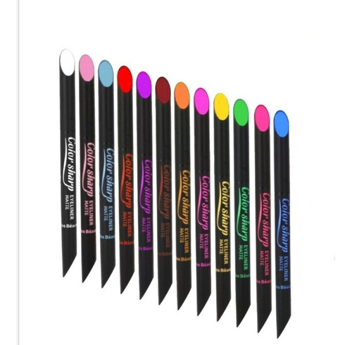 12 Delineadores De Colores Punta Plumón Kiss Beauty