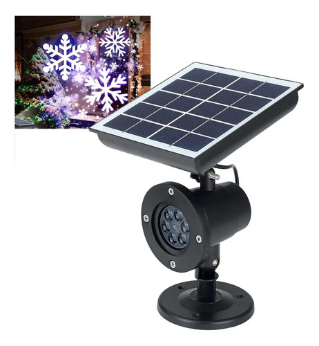 Proyector De Copos De Nieve De Navidad Con Energía Solar,