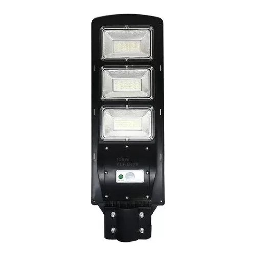 Solar Luminária Pública Poste Rua Led 150w C/ Sensor Preto