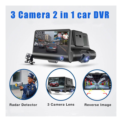 3 En 1 Full Hd Car Dvr Cámara De 3 Vías Radar Láser