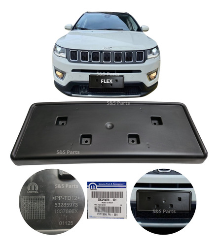 Suporte De Placa Dianteira Jeep Compass Limited Flex 17/21